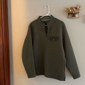 Pendleton Quilted Half-Zip Pullover — Olive
